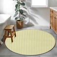 thumbnail image 3 of Round Rugs 3Ft, Yellow Striped Round Area Rug Washable Indoor Throw Carpet, Modern Simple Farmhouse Beige Vintage Small Non Slip Circle Rug for Bedroom Living Room Home Decor Aesthetic, 3 of 8