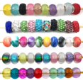 thumbnail image 2 of Mezcla de 50 piezas de cuentas de colores con agujeros grandes, estilo moderno, muchos estilos para elegir, accesorios básicos para pulseras de hueso de serpiente con abalorios (huellas), 2 of 3