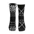thumbnail image 2 of Athletic Socks Racing Checkered Flag Sport Running Calf Socks Crew Socks for Men Women, 2 of 7