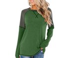 thumbnail image 1 of Top informal de costura de Color sólido con cuello redondo a la moda para mujer de manga larga de otoño e invierno Pompotops FGAJ5211, 1 of 8