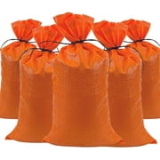 DURASACK Heavy Duty Sand Bags with Tie Strings (Bundle of 10) - 14"x26" Empty Orange Woven Polypropylene Sand & Utility Bags with 1600 Hours of UV Protection