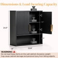 thumbnail image 6 of Ktaxon Fluted Bathroom Cabinet Wall Mount, Medicine Cabinet Storage Organizer with 2 Doors and Adjustable Shelves, Black, 6 of 15