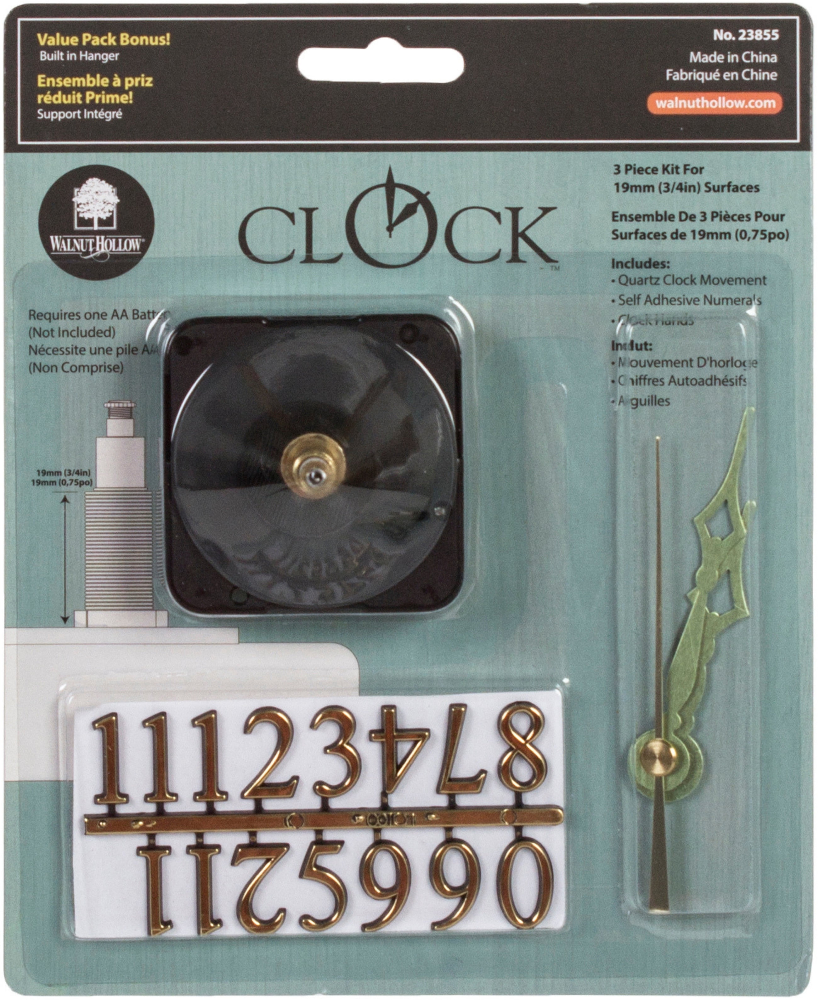 Walnut Hollow 3 Piece Clock Kit 3/4-inch - Walmart.com - Walmart.com