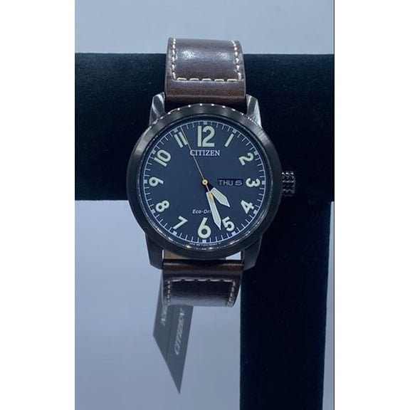 Men's Citizen Eco Drive Day Date 41mm Black Case Stainless Steel Watch