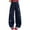 Navy, variant on YunPes Girls' Cute Flowers Embroidered Trousers Oversized Wide Leg Pants Casual Drawstring Elastic Sweatpants for School Streetwear