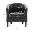 thumbnail image 6 of BELLEZE Accent Arm Club Chairs in Faux Leather Set of 2 - Highland (Black), 6 of 7