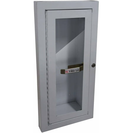 Fire Extinguisher Cabinet, Semi-Recessed, 10 lb, White