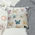 thumbnail image 2 of Nawypu  Watercolor Butterfly Decor Throw Pillow Cover, Linum Square Pillow Case Cushion for Home Sofa Couch, Gift forWomen,, 2 of 5