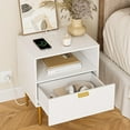 thumbnail image 6 of Masupu Nightstand with Charging Station, Dresser for Bedroom, Fluted Night Stand, End Table for Living Room, Mid Century Modern Bedside Table with Drawers, Furniture White Stripe, 6 of 9