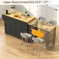 thumbnail image 2 of ANPOO Large Kitchen Island with Extendable Dining Table and Power Outlet, Rolling Kitchen Island Cart on Wheels with 2 Storage Cabinets & 2 Drawers & 3 Spice Racks, Island Table for Kitchen, 2 of 7