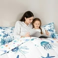 thumbnail image 4 of Manfei Turtle Bedding Queen Comforter Set,Underocean Animal Down Comforter,Cute Jellyfish Starfish Bedding Sets Queen with Comforter For Boys,Ultra Soft Room Decoration Reversible,3 Pieces, 4 of 7