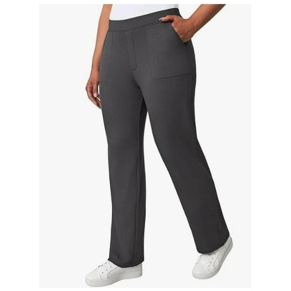Mondetta Women's Pull-On Herringbone Straight Leg Pants