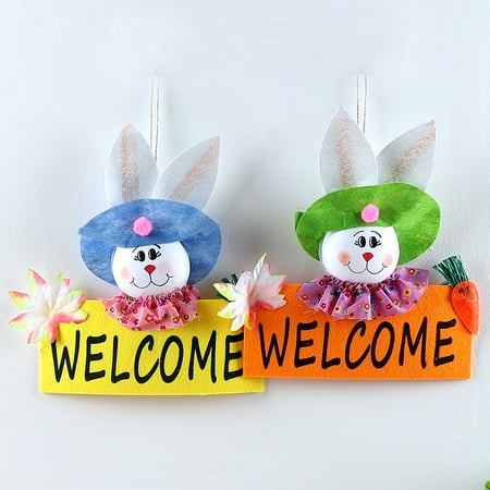 

RTR Easter Cute Rabbit House Plate Ornaments Easter Fabric Handmade Decoration Pendants Creative Cute Rabbit House Plate Ornaments