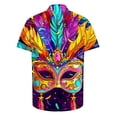 thumbnail image 4 of Aloohaidyvio Mens Mardi Gras Clothing Mens Hawaiian Shirts Short Sleeve Button Up Beach Shirts 2025 Mardi Gras Shirts Clearance, 4 of 5