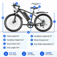 thumbnail image 2 of X-Koala 26" Electric Bike for Adults, 500W Motor, 48V 7.8Ah Removable Battery,Mountain Ebike with 7-Speed, UL2849,Black, 2 of 8