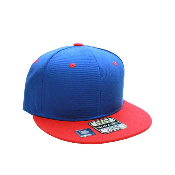 Bourgeon Dam Ham selv D&I. Plain Adjustable Snapback Hats Caps Flat Bill Visor - Blue Red -  Walmart.com