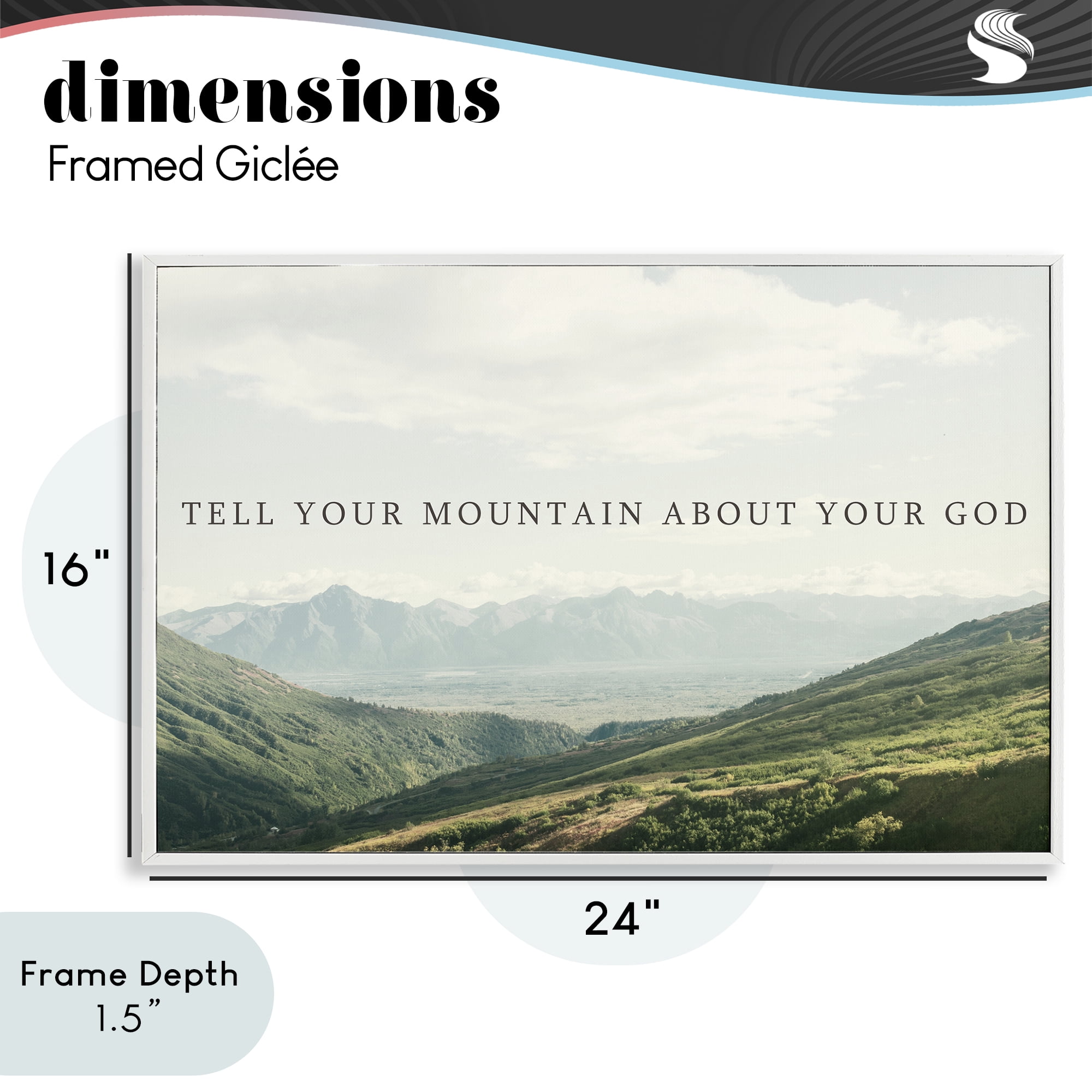 Stupell Industries Tell Your Mountain About God White Framed Giclee Art, design by Kali Wilson