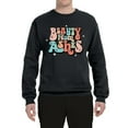 thumbnail image 2 of Wild Bobby Beauty From Ashes Groovy Font With Stars Vintage Unisex Crewneck Sweatshirt, Black, Small, 2 of 6