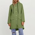thumbnail image 6 of WTOBBY Women's Solid Stripe Mid-Length Hooded Waterproof Rain Jacket for Outdoor Sports and Sun Exposure, Windproof and Comfortable,Army Green L, 6 of 6