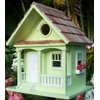 9.5" Fully Functional Lime Green Cottage Outdoor Garden Birdhouse