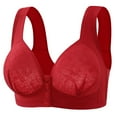 thumbnail image 2 of Front Closure Bras for Women Plus Size Breathable Moisture Wicking Wireless Wide Strap Push Up Bralettes Nursing Bra, 2 of 5