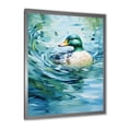 thumbnail image 2 of Designart "Abstract Duck Ripples II" Animals Framed Wall Art - Traditional Blue Duck Entryway Framed Wall Art Print, 2 of 6