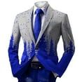 thumbnail image 3 of FAOWME Men's Christmas Suit Jacket With Pocket Long Sleeved Lapel Buttons Xmas Printed Fashion Comfortable Coats Tops For Holiday Daily Wear Blue L, 3 of 3