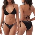 thumbnail image 3 of Lsque Sparkling Pink Night Sky Pattern Women Two Piece Swimsuit Sexy Swimwear Halter String Triangle Bikini Sets, 3 of 6