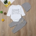 thumbnail image 4 of Douhoow Newborn Baby Boy Clothing Set Little Brother Romper Elastic Trousers Plain Hat, 4 of 8