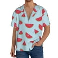 thumbnail image 3 of Wukai Watermelon Men's Casual Short-Sleeve Button Down Shirt - Lightweight Summer Dress Shirt for Daily Wear-3X-Large, 3 of 7