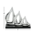 thumbnail image 3 of 11" x 9" Silver Aluminum Metal Sail Boat Sculpture with Black Base, by DecMode, 3 of 10