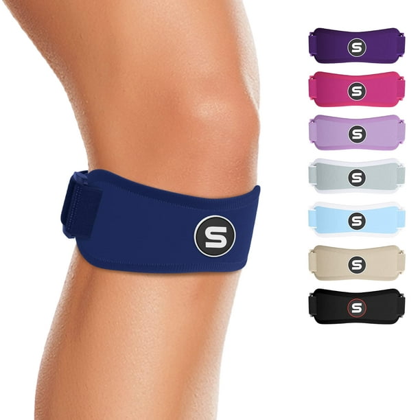 Rodillera de Osgood-Schlatter para jóvenes y niños, con 3 longitudes ajustables, para 30-60 cm (individual/azul marino/adulto), marca sueca Sleeve Stars. Correa de soporte para tendón rotuliano para m