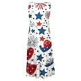 thumbnail image 4 of Summer Plus Size Dresses for Women 4th of July Tank Dress Ruffle Flowy Beach Dress Loose Fit Flare Dresses, 4 of 4