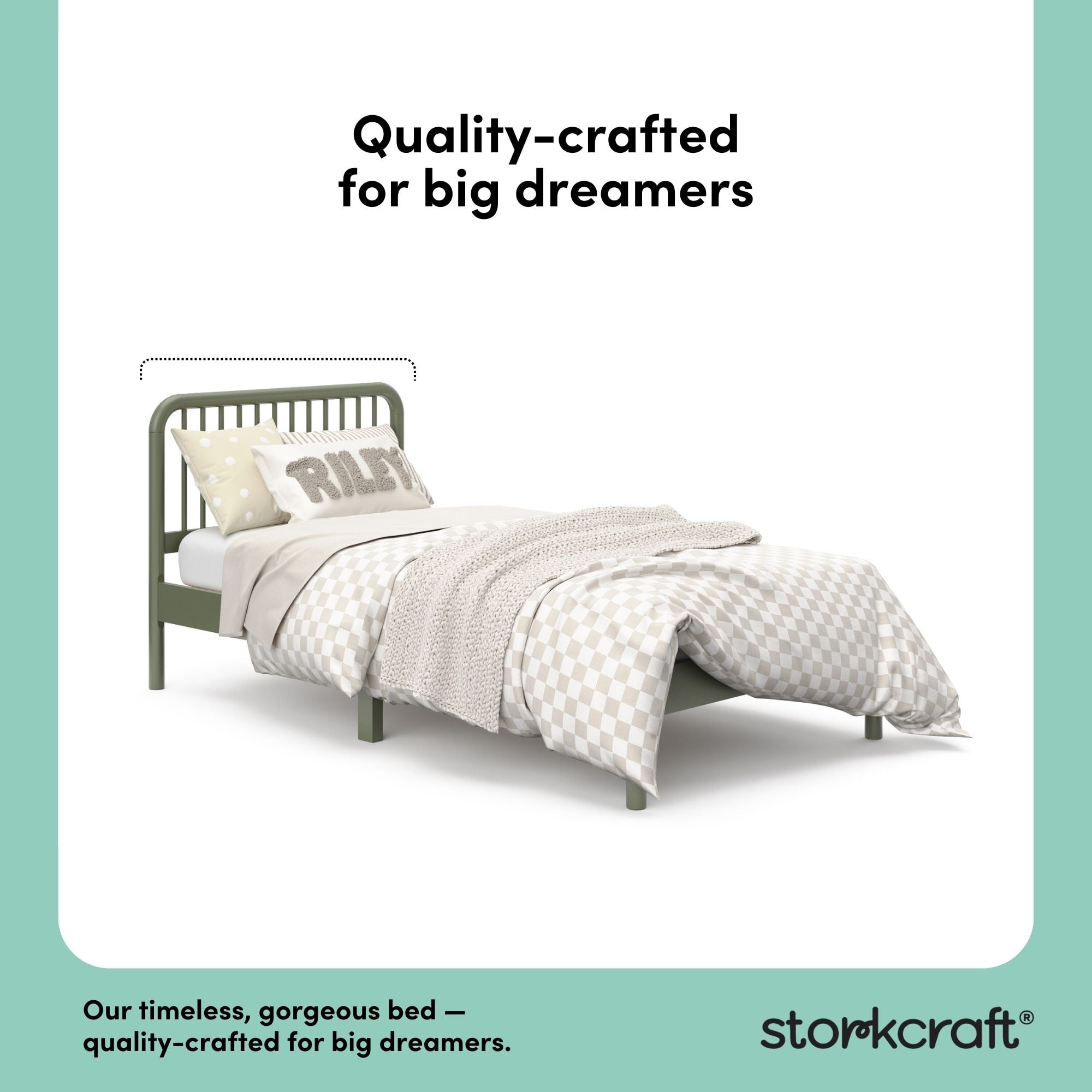 Storkcraft Porto Twin Bed, Olive