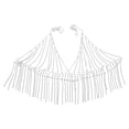 thumbnail image 3 of FRCOLOR  Layered Rhinestone Chest Chain Necklace Chains Women's Silver, 3 of 8