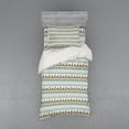 thumbnail image 2 of Ambesonne Ethnic Bedding Set 4 Pcs, Triangles Elephants Birds, Queen, Pale Teal and Multicolor, 2 of 3