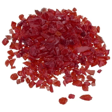 Uxcell 450g/1 lbs Irregular Decorative Glass Gravel Rock Sand Stone Red