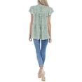 thumbnail image 3 of Sonducket Nlife - Camiseta de manga corta con cuello y volantes de leopardo para mujer Prendas para la parte del cuerpo verde S Sonducket AP002395-05, 3 of 6