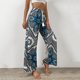 thumbnail image 5 of Mujer Boho Palazzo Pantalones Cintura elástica Pantalones largos Estampado vintage Casual Holid Abanopi Pantalones de mujer, 5 of 7