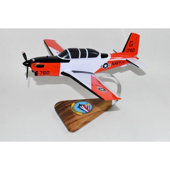 Beechcraft® T-34C TurboMentor, VT-27 Boomers, 1/25 Mahogany Scale Model, 16"