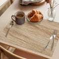 thumbnail image 3 of Country Farmhouse Placemats Set of 8 Vintage Brown Wooden Grain Place Mats Indoor Wipeable Table Mats Washable Cloth Dining Table Placemats for Kitchen Holiday Party Home Decor 13x19 Inch, 3 of 9