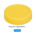 thumbnail image 3 of Mason Jar Lids, 10 pack Plastic Storage Lids with 10pcs Silicone Ring, Regular Mouth (Yellow), 3 of 6