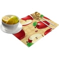 thumbnail image 3 of Placemats Set of 6 Red Apples Place Mat for Dining Table Washable Cotton Linen Table Mats, 3 of 6