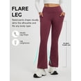 thumbnail image 6 of BALEAF Fleece Lined Leggings Women Winter Yoga Pants Thermal Warm High Waist Flare Leggings with Pockets Heather Wine Red M, 6 of 7
