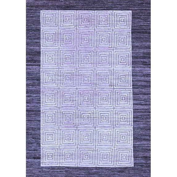 Ahgly Company Machine Washable Indoor Rectangle Oriental Blue Modern Area Rugs, 3' x 5'