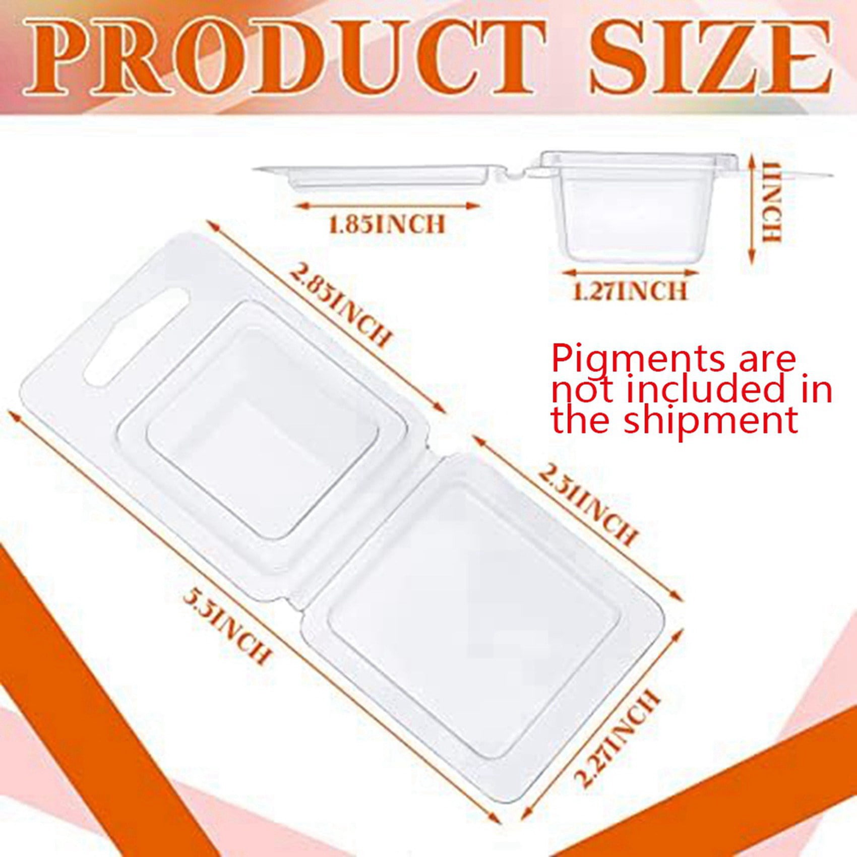 Wax Melt Clear 1 Oz Square Candle for DIY Chocolates Wax Melt Wickless Candles Soap Making (200 Pcs)