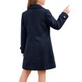 thumbnail image 4 of INSPIRE CHIC Girls' Halloween Winter Pea Coat Classic Lapel Single-Breasted Warm Outerwear Jacket with Deep Pockets for School & Casual Wear 11-12 Years Dark Blue, 4 of 5