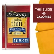 Sargento Sharp Natural Cheddar Cheese Ultra Thin Slices, 18 slices