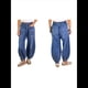 thumbnail image 3 of Pantalones Vaqueros Holgados de Cintura Alta con Cordón Elástico para Mujer Azul Profundo L, 3 of 7