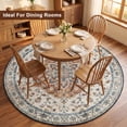 thumbnail image 3 of ICEANT Persian Style Round Area Rug, 5'x5' Round Vintage Anti-Slip Carpet for Living Room Bedroom, Boho Non-Shedding Mat for Balcony Floor, Beige, 3 of 5